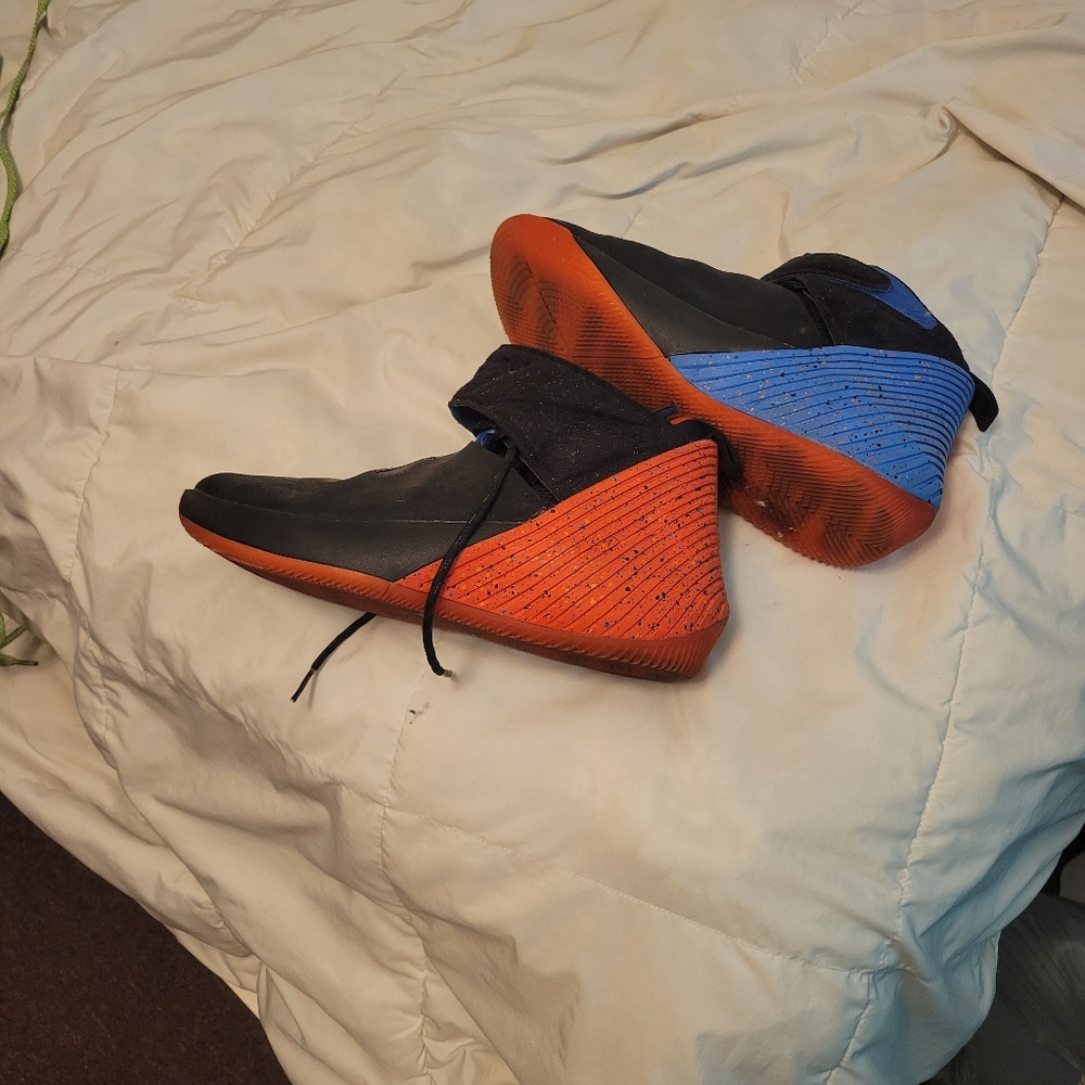 Black and Orange High-Top Jordansl